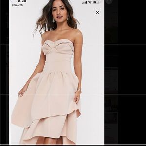 Nude pink strapless ASOS Dress